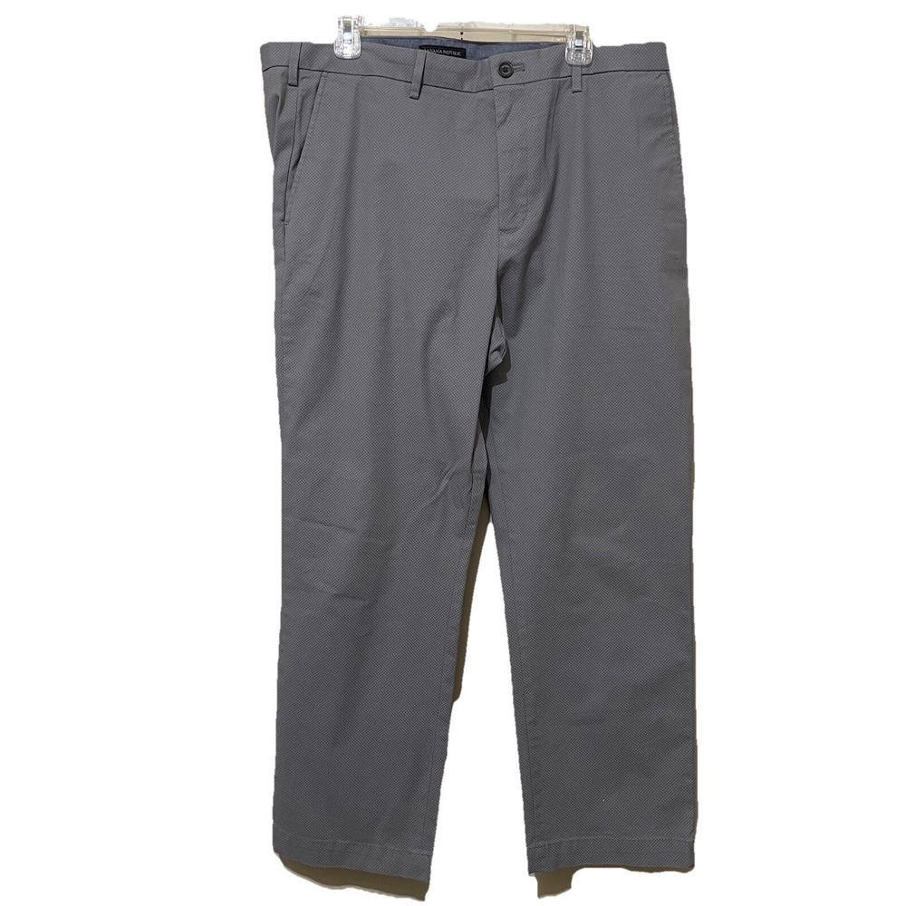 BANANA REPUBLIC MENS AIDEN CHINO PANTS 38X30 STRETCH SLIM FIT Grey casual preppy